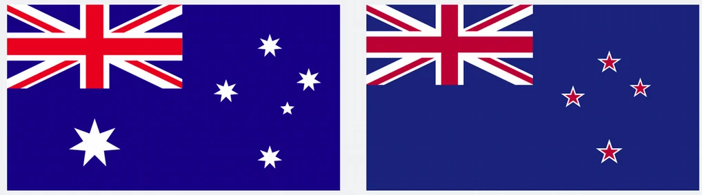 australia and nz flags