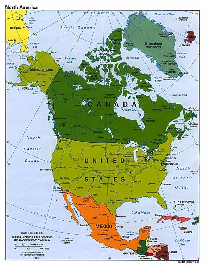 north america map